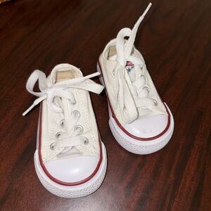 Converse Kids Cream and Red Sneakers